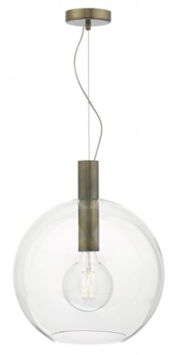 Dar Zula 1 Light Pendant Glass Aged Bronze