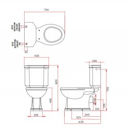 Silverdale Balasani Close Coupled Toilet - White