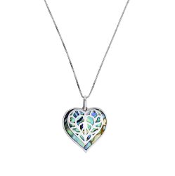 Azendi Silver Abalone Heart of Yorkshire Double Pendant