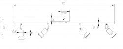 Knightsbridge 230V GU10 Quad Bar Spotlight - Brushed Chrome (NSPGU4BC)