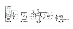 Roca The Gap Back to Wall Rimless Toilet