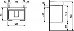 Laufen Base 535mm 2 Drawer Vanity Unit