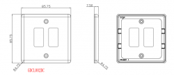 Knightsbridge 2G Grid Faceplate - Rounded Edge Brushed Chrome - (GDCL2BC)