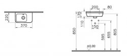 Vitra Integra Right Hand Compact 0 Tap Hole Basin