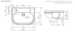 Tavistock Lansdown Slim Depth Semi-Countertop 2 Taphole Basin