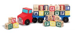 Melissa & Doug Alphabet Truck Wooden Push Along Toy 