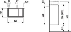 Laufen Pro S 470mm Cloakroom Vanity Unit with Open Right Hand Shelf - Matt White