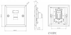 Knightsbridge RJ45 Network Outlet - Bevelled Edge Polished Chrome - (CV45PC)