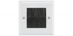 Av:link 122.271 Aperture Standard Outlet Steel Twin Brush Single Wallplates