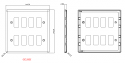 Knightsbridge 8G Grid Faceplate - Rounded Edge Brushed Chrome - (GDCL8BC)