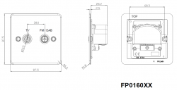 Knightsbridge Flat Plate Screened Diplex Outlet (TV & FM DAB) - Polished Chrome - (FP0160PC)