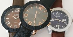 ETON Mens Watch Jumbo Leather Strap Black & Rose Gold - 3246J