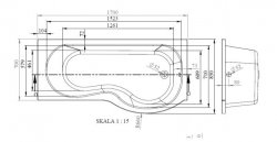 BC SolidBlue P 1700mm Right Hand Bath