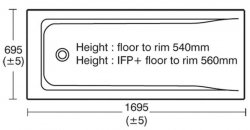 Ideal Standard Concept 170 x 70cm Idealform Plus+ Bath