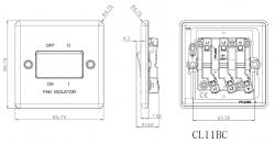 Knightsbridge 10AX 3 Pole Fan Isolator Switch - Rounded Edge Brushed Chrome (CL11BC)