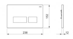 RAK Ecofix White/Chrome/White Flush Plate with Round Push Buttons