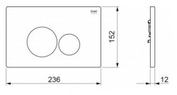 RAK Ecofix White Flush Plate With Round Push Plates