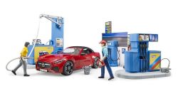 Petrol Station Carwash & Car - Bworld - Bruder 62111 Scale 1:16