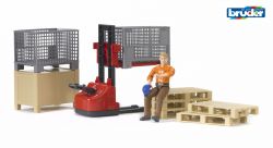 Logistics Pallet Play Set & Figure - Bruder 62200