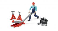 Mechanic Figure & Garage Accessories Play Set - Bruder 62100 Scale 1:16