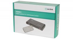 av:link 128.822 1080p Slimline HDMI Switche 3 x 1 w/ IR Remote Control - Black