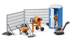 Construction Set With Mixer & Porta Loo - Bruder 62008 Scale 1:16