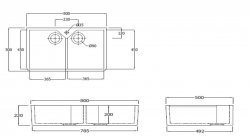 RAK Belfast And Butler Kitchen Sinks Gourmet Sink 10 Double Bowl 800mm