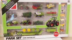 Farm Tractor Playset - 23 Items - Diecast Combine Truck Animals
