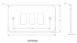 Knightsbridge Metalclad 3G grid faceplate - (GDFP003M)