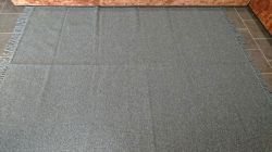 Large Dark Grey Handloomed Natural Recycled Yarn Rug - 180cm x 245cm 