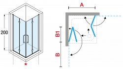 Novellini Young 2GS Corner Entry Bi-Fold Shower Enclosure