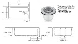 RAK Belfast And Butler Kitchen Sinks Gourmet Sink 8 Belfast Style With Weir Overflow 595mm