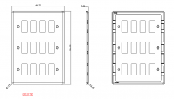 Knightsbridge 12G Grid Faceplate - Rounded Edge Brushed Chrome (GDCL12BC)