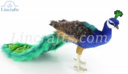 Soft Toy Bird, Peacock by Hansa (24cm) 5433