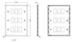 Knightsbridge 9G Grid Faceplate - Rounded Edge Brushed Chrome - (GDCL9BC)