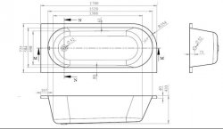 BC SolidBlue Amerina 1700 x 725mm Left Hand Bath