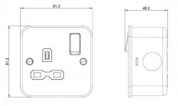 Knightsbridge Metal Clad 13A 1G DP Switched Socket - (MR7000)