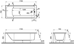 Vitra Neon 1700 x 700mm Bath