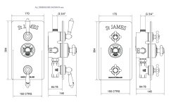 St James Classical Concealed Thermostatic Shower Valve with Flow Valves