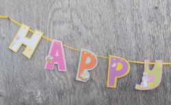 Happy Easter Banner Garland Bunting - Egg Hunt Party Decoration