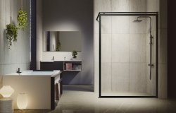 Novellini Kuadra H Printed Glass 300mm Wetroom Shower Panel