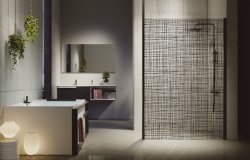 Novellini Kuadra H Printed Glass 1300mm Wetroom Shower Panel