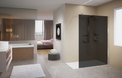 Novellini Kuadra H Fum 1000mm Wetroom Shower Panel