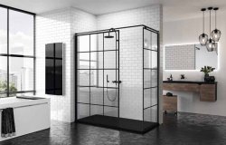 Novellini Kuadra H Squares/Stripes 1600mm Wetroom Shower Panel