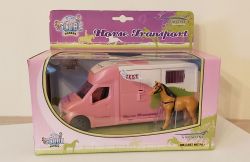 Horse Truck 3.5T with Horse & Sounds - Diecast - Pink Kids Globe V060212