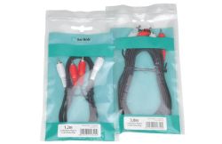AV:Link 112.048 Two RCA Plugs to Two RCA 1.2m Twin Audio Cable Plugs Leads - New