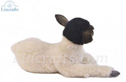 Soft Toy Black Faced Sheep, Suffolk, Lying by Hansa (45cm) 7761
