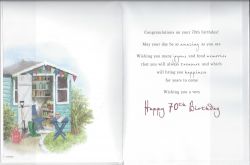 70th Birthday Card - Garden Potting Shed - Regal