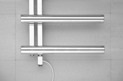 Bisque Chime Electric Left Hand Chrome 1450 x 500mm Towel Rail