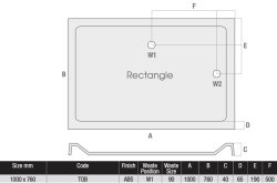 MX Elements 1000 x 760mm Rectangular Shower Tray